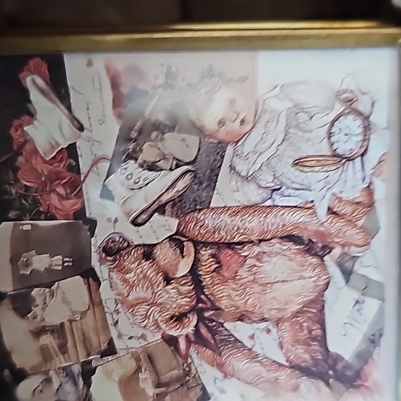 Via Vermont Artistry In Glass Greeting Box Bear and Doll Collage NIB - Picture 6 of 6